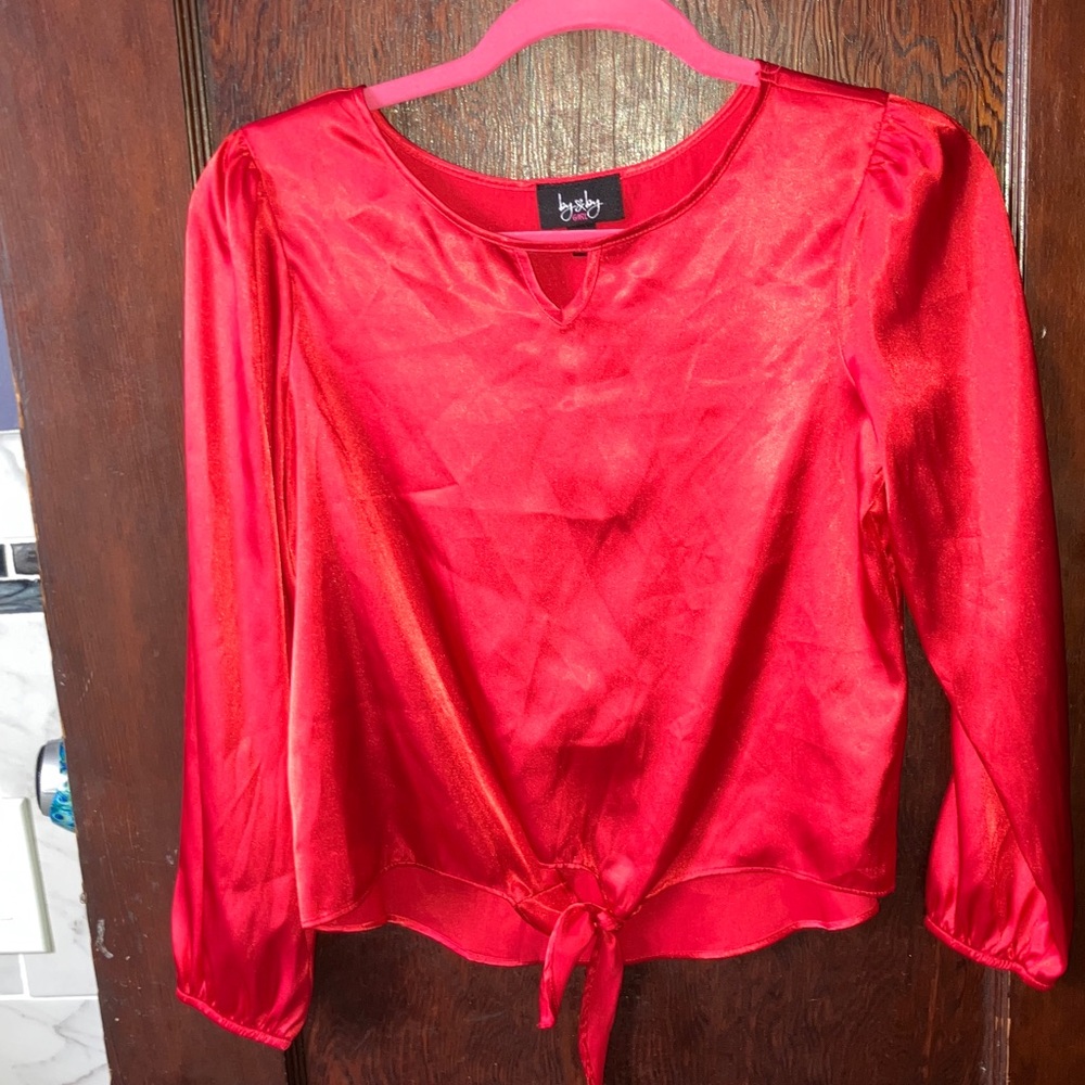 By &By Vibrant Red Satiny Blouse